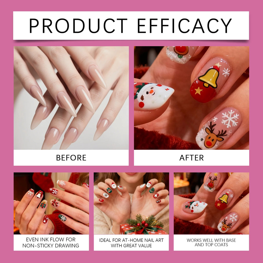 Nail Art Pen DIY Painting Fine Tip Long Lasting Color Smooth Drawing Water Based Waterproof Quick Dry Professional Beginner Oasis Select