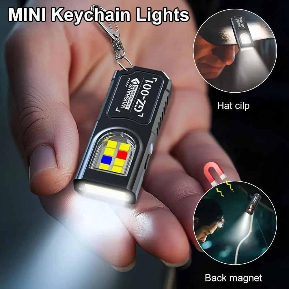 USB Rechargeable Mini Keychain Flashlight | COB EDC Pocket Lamp Keychain Flashlight Oasis Select
