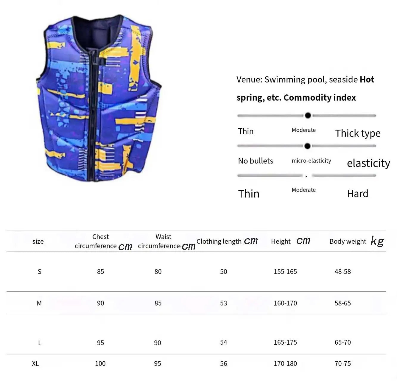 Adults Surfing Jet Ski Impact Vest Neoprene PWC Life Jacket Buoyancy Aid for Water Sports Wakeboarding Kayaking SUP Waterski Oasis Select