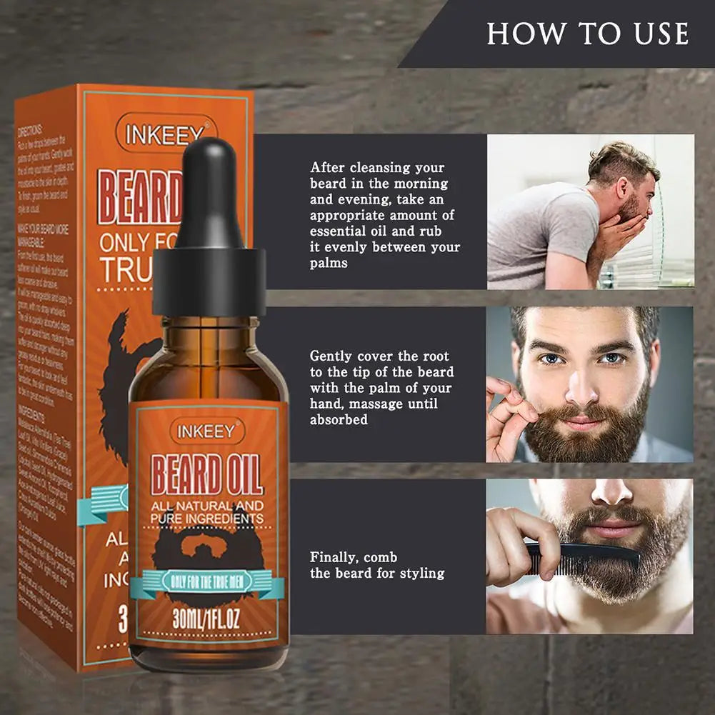 Eelhoe Beard Growth Oil Serum 30ml – Thicken & Soften Beard Beard Growth Oil Oasis Select