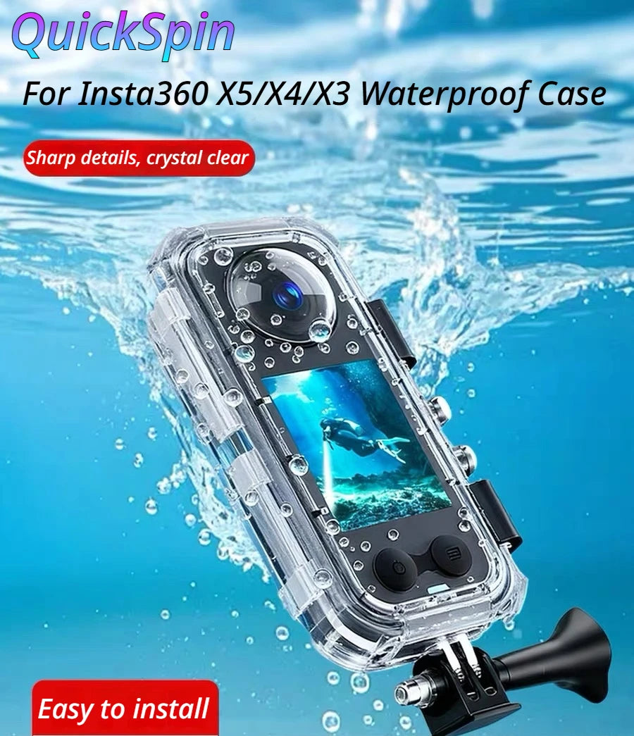 Insta360 X5/X4/X3 Invisible Dive Case | 60M Waterproof Housing