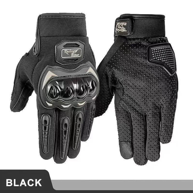 Motorcycle Gloves Black Racing Genuine Leather Motorbike Road Riding Team Glove Men Summer Winter Cycling Gloves Oasis Select black XL