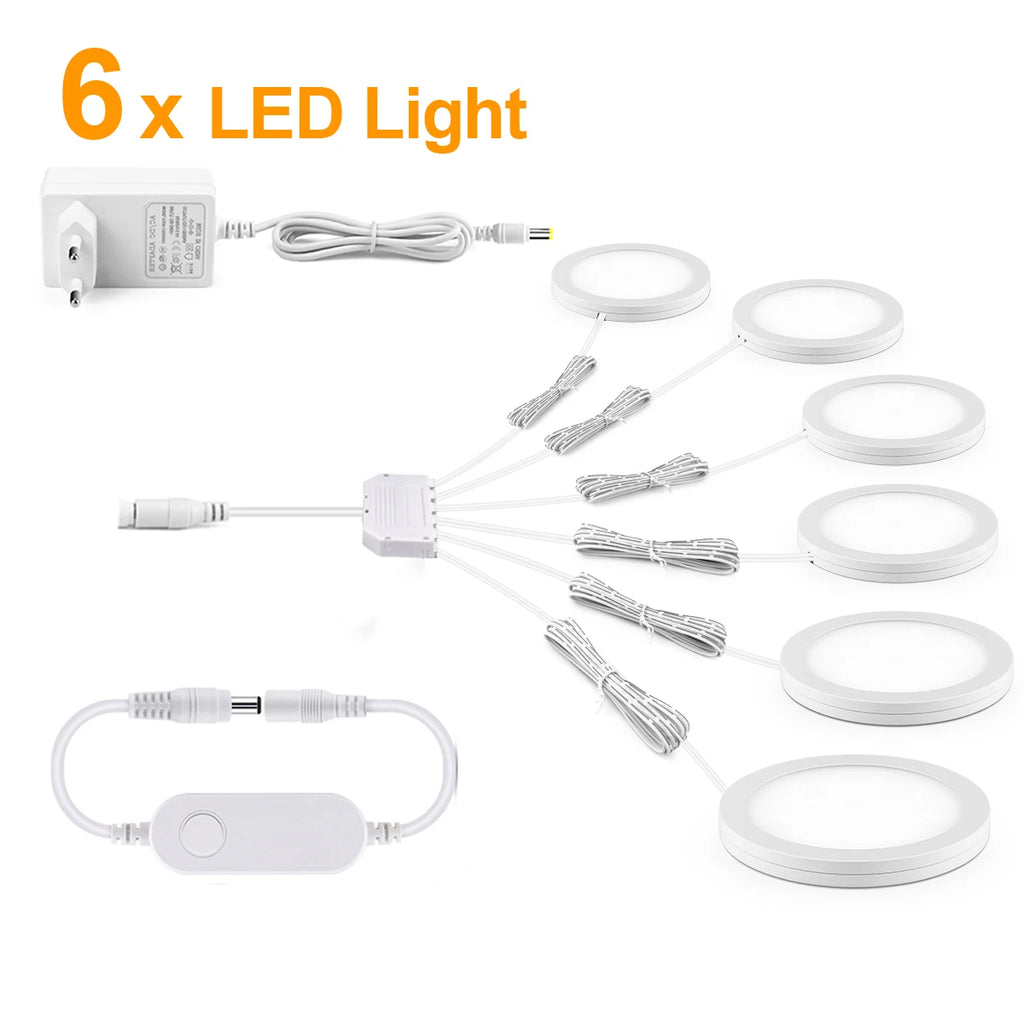 Smart Home Zigbee Tuya Voice Control LED Light For SmartThings Alexa Google,Kitchen Dimmable 12V Panel Lamp Wall Ceiling Decor Oasis Select 6x LED Light White