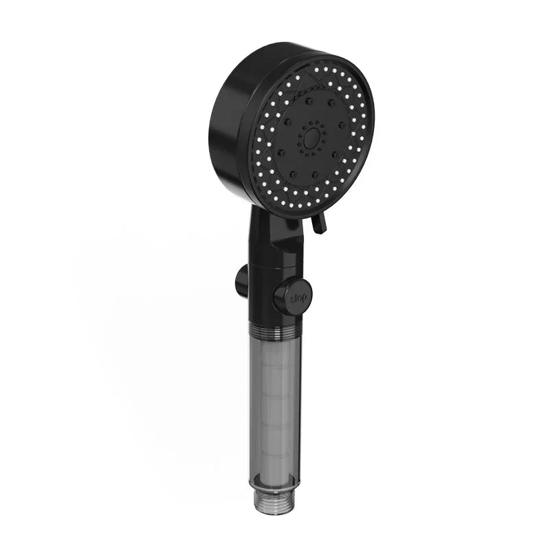 High Quality 8 Mode Shower Head Water Filter Adjustable High Pressure Shower Portable One-Key Stop Shower Bathroom Accessories Oasis Select Black