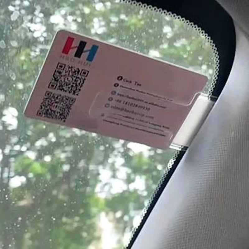 5Pcs Clear Plastic Car Styling Parking Ticket Holder Car Fastener Card Holder Mounting Fastener Organizer Windshield Stickers Oasis Select