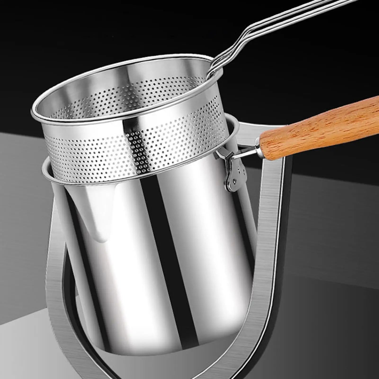 Deep Frying Pot Kitchen Fryer With Strainer Stainless Steel Tempura Fryer Pan Fry Pot Chicken Fried Chicken Cooking Tools Oasis Select