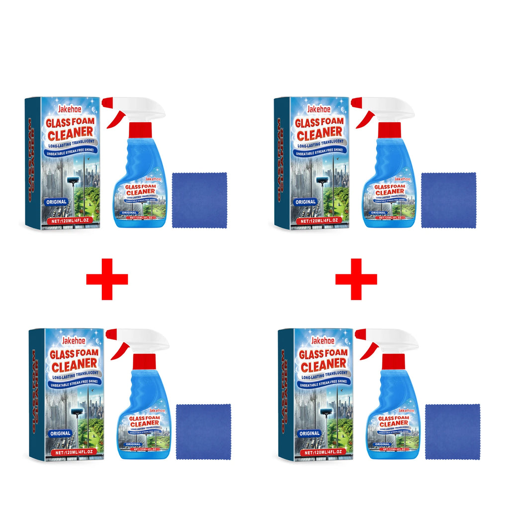 JAKEHOE Glass Foam Cleaner – Streak-Free Windows & Mirrors 120ml Glass Foam Cleaner Oasis Select 4 X 120ml boxed