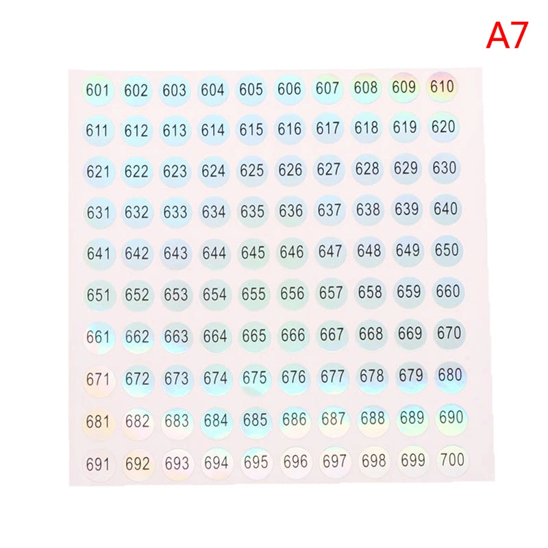 Waterproof Laser Number Stickers 1–1000 | Nail Polish Labels