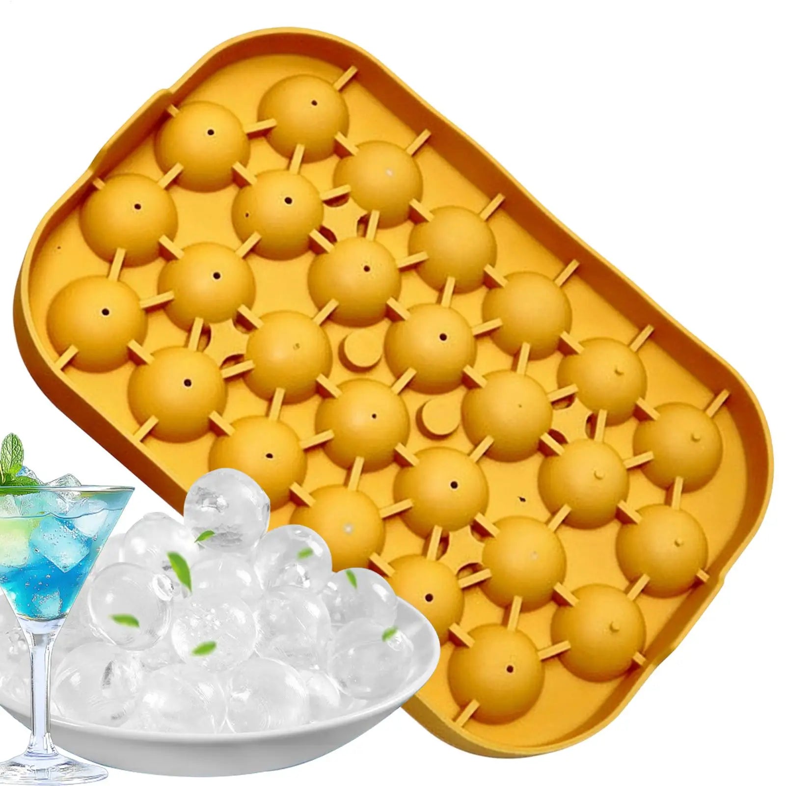 Silicone Ice Grid Ball Ice Cubes Mold With Cover Ice Storage Box Easy To Demould Ice Making Bar Home Party Kitchen Tool Oasis Select