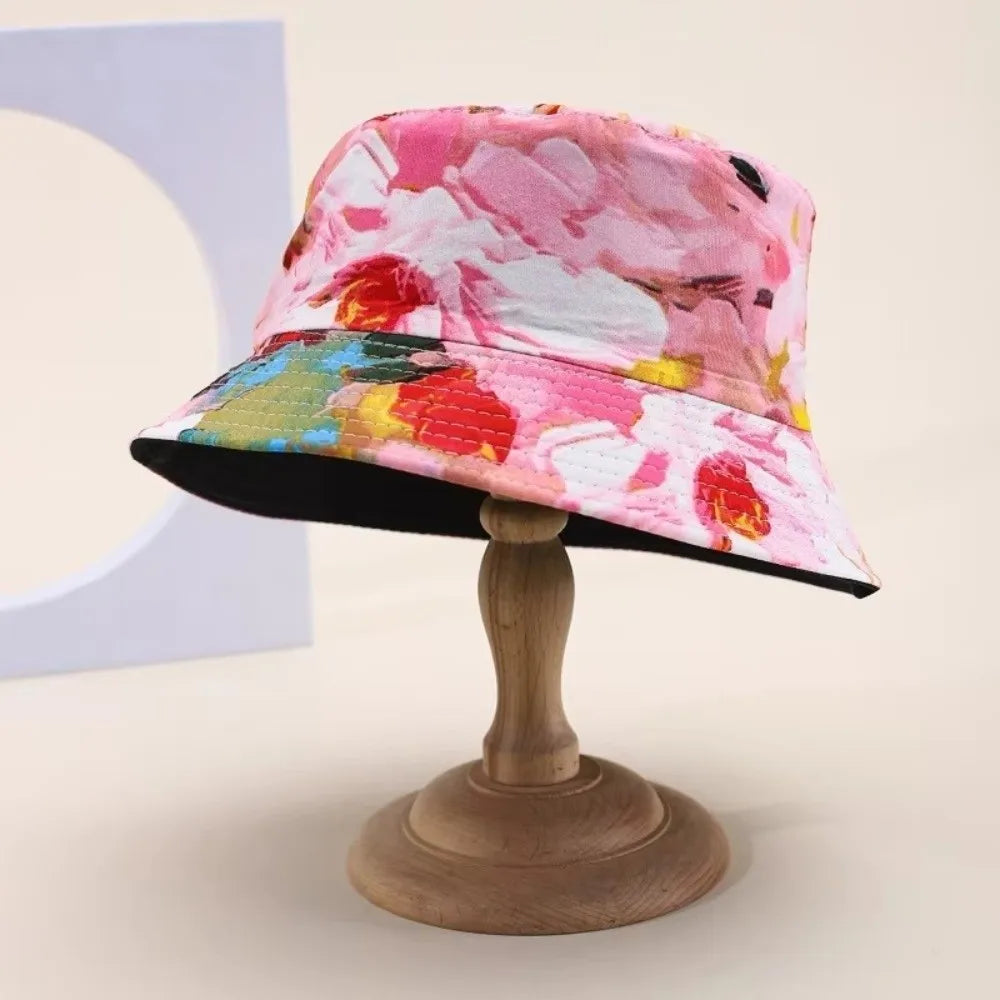Unisex Design Reversible Brushed Printed Hat Bucket Style Printed Bucket Hat Beach Sun Protect Hat Outdoor Travel Oasis Select