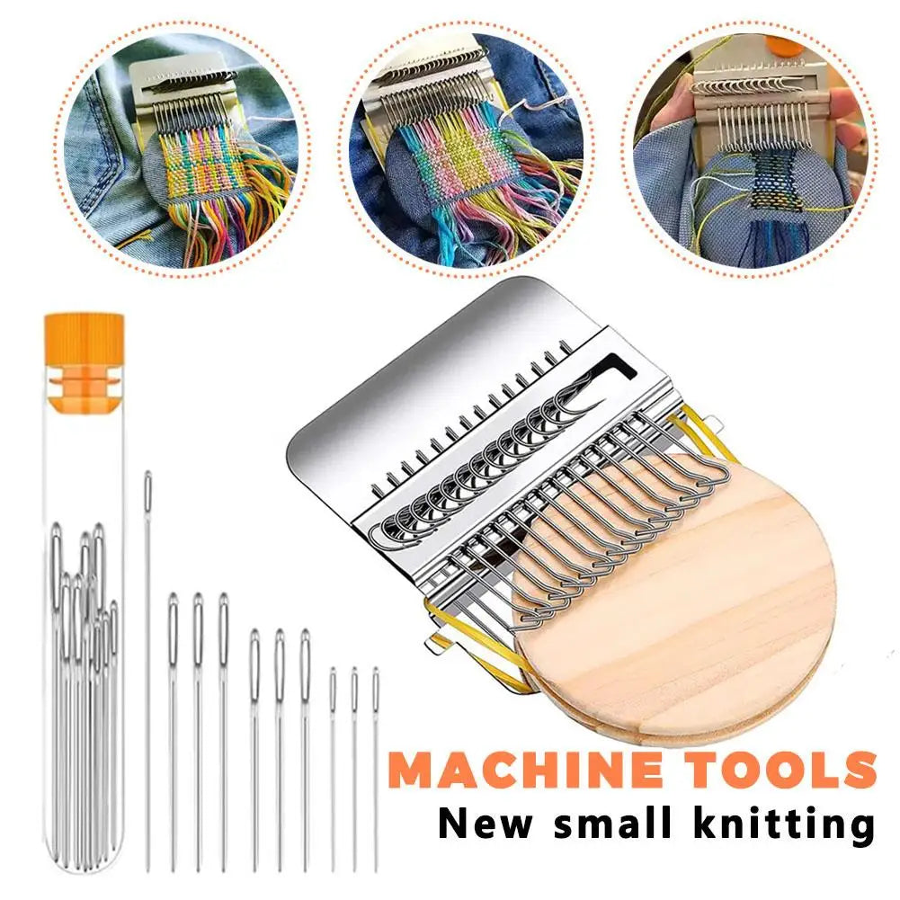 Crochet Mini Knitting Machine Small Loom Machine Tools Easy To Carry Household Knitting Machine For Mending Socks Clothes Fabric Oasis Select