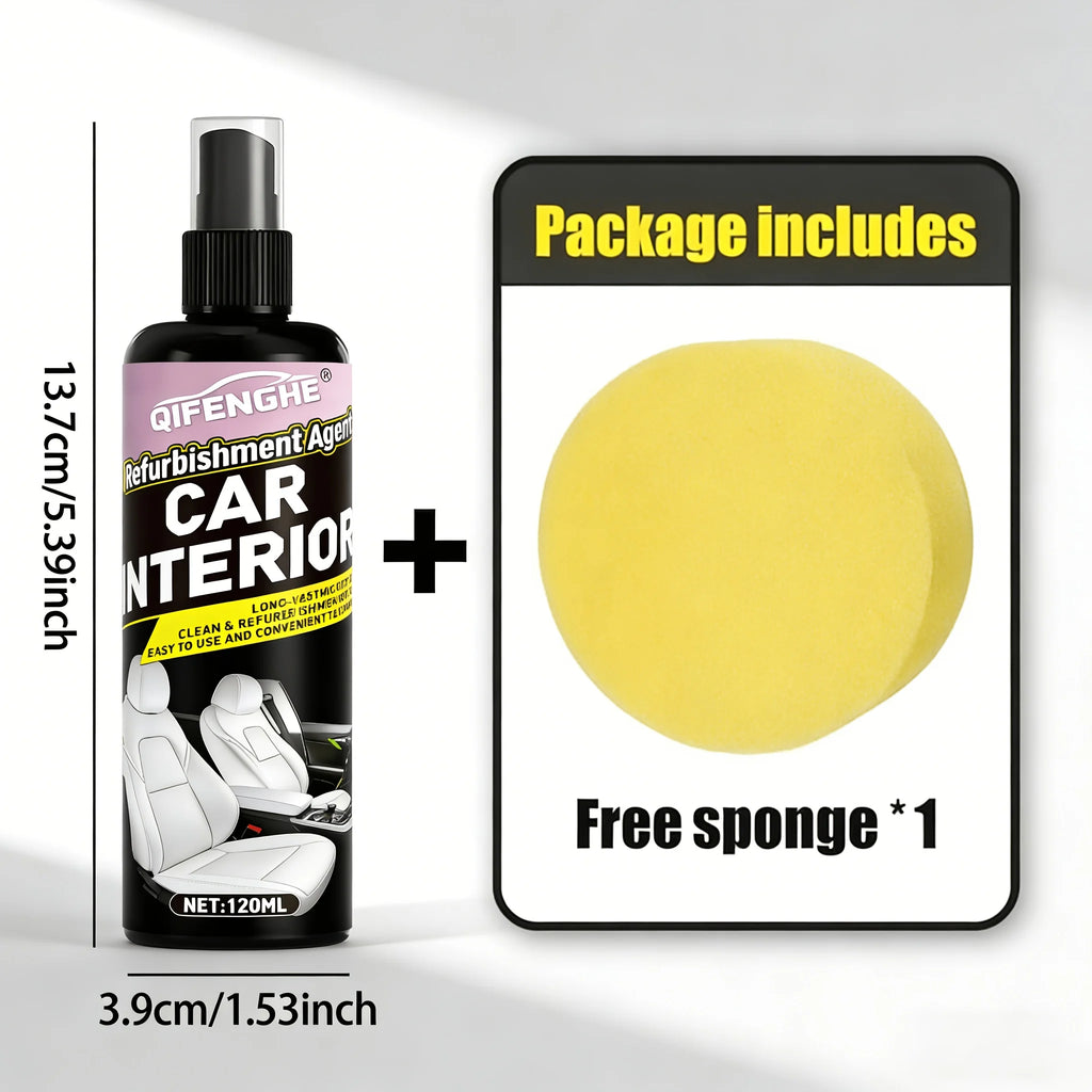 4.06oz Car Interior Cleaner, Seat Polish & Conditioner, Rinse-Free Stain Remover, Headliner Restorer, Multi-Purpose Auto Oasis Select 3.38oz Sponge