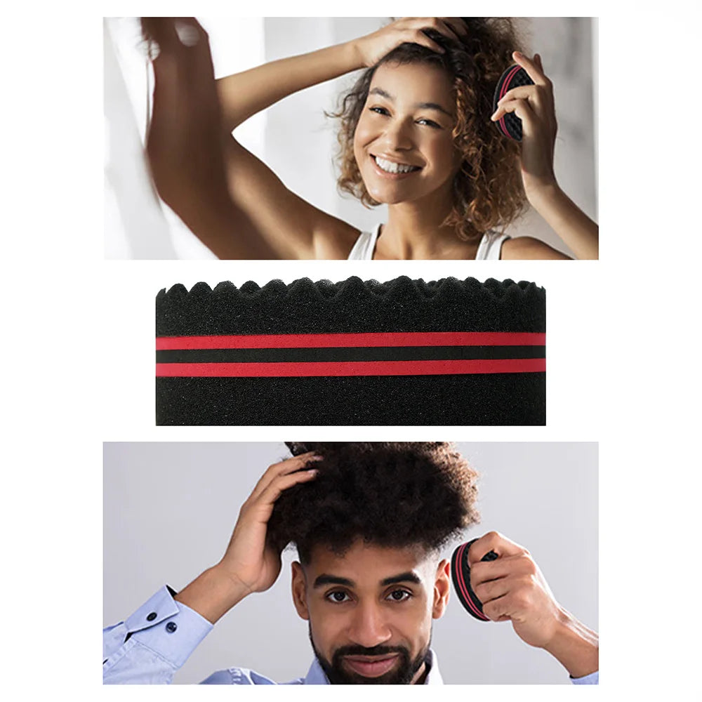 Barbershop Wave Shaped Hair Brush Afro Hair Styles Carbon Fiber Pick Comb Hair Comb Set Hair Sponge Wave Hairstyle Care Tool Oasis Select