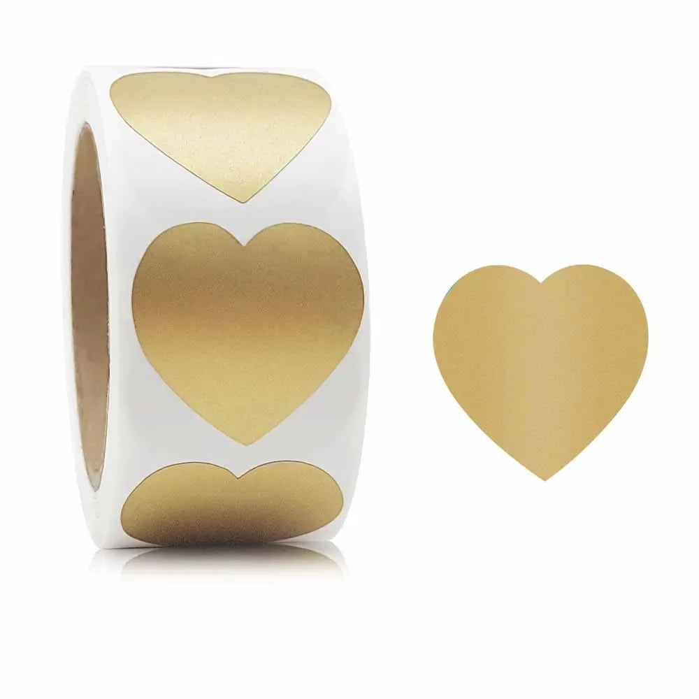 300pcs 3 colors Scratch Off Stickers Heart Shape Labels sticker DIY handmade for game Scratch Sticker Labels stationer Oasis Select Heart-Gold