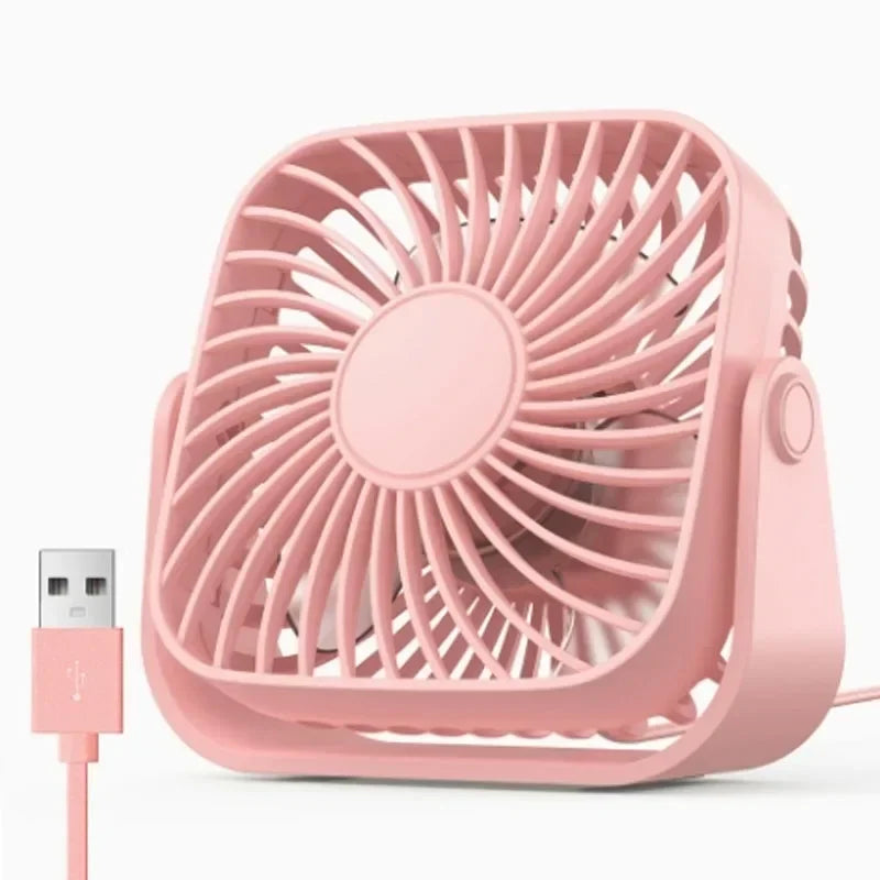 USB Desktop Small Fan Mini Desktop Ultra Quiet 3-speed adj High Power Removable Fan for Office Outdoor Library Dormitory Oasis Select K52 Pink