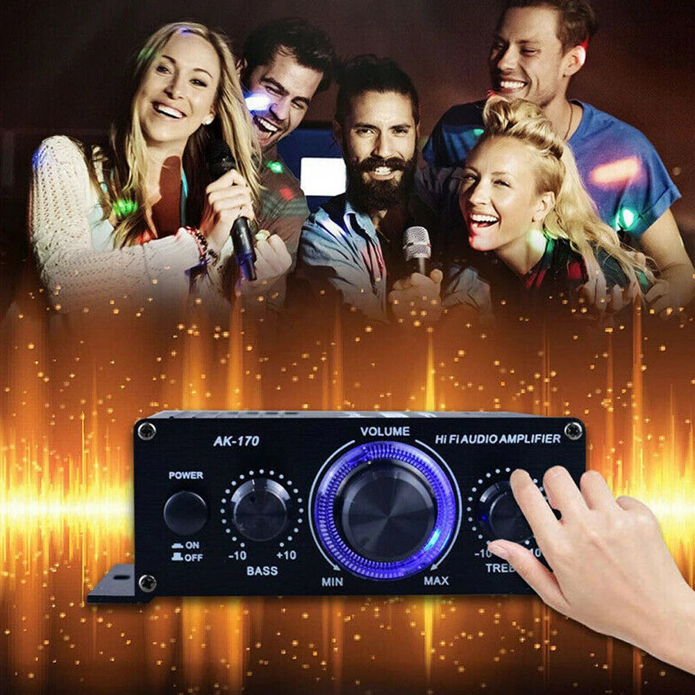 Pro HiFi Stereo Audio Power Amplifier Aluminum Alloy 200W+200W Left Right Dual Channel Power Amplifier Oasis Select