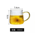 350ml/400ml Rose Glass Cup with Handle Household Breakfast Cup for Juice Coffee Clear Mug Cute Tea Milk Cup Glass Goblets Oasis Select Imperial-Concubine 350-400ml