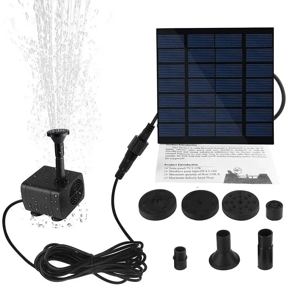 Power Panel Kit Mini Solar Panel Water Pump 4 Nozzles DIY Solar Fountain Pump DC Brushless 200L/H Solar Water Fountain Garden Oasis Select