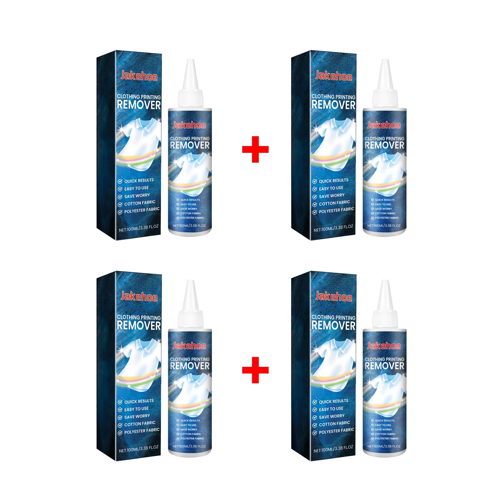 JAKEHOE Clothing Printing Remover for Cotton Fabric Fabric Printing Patterns Letters Cleaning Powerful Remover 100ml Oasis Select 4 X 100ml boxed