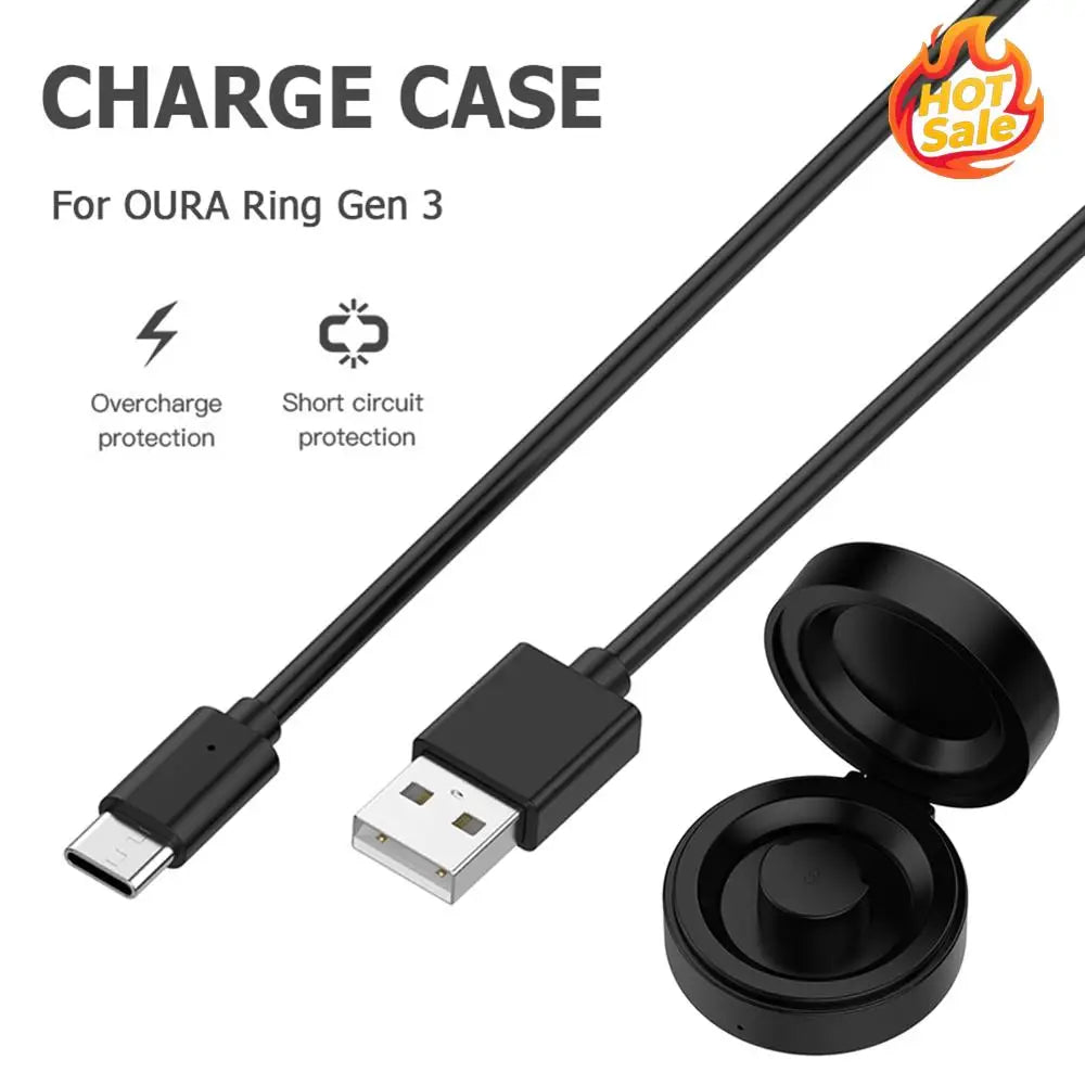 Travel Charger Dock Portable Safe Charging Dock with USB-C Cable Compatible for Oura Ring Gen3 Oasis Select