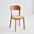Nordic plastic chair simple dining chair home creative adult back chair modern Internet celebrity stackable desk chair Oasis Select Brown red 2 pieces