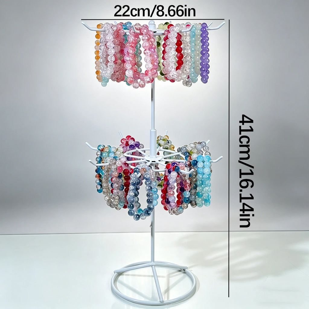 1pc Iron Art Two layer Rotating Bead Storage Desktop Bead Craft Display Stand Retail Jewelry Display Stand Oasis Select Two layer