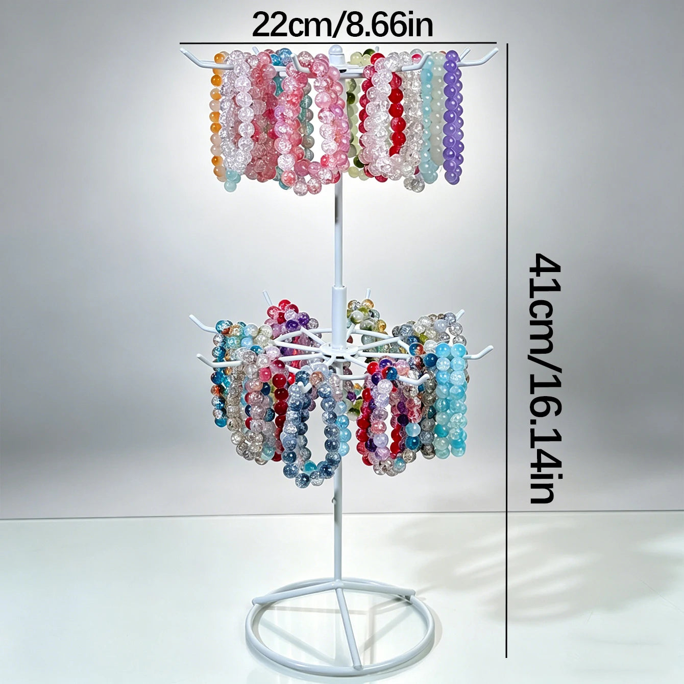 1pc Iron Art Two layer Rotating Bead Storage Desktop Bead Craft Display Stand Retail Jewelry Display Stand Oasis Select Two layer