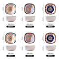 6pcs Ceramic Bohemian Spice Dish, Salad Bowl, Snack Dish, Fruit Platter for Home Restaurant, Party Gathering, BBQ Sauce Dish Oasis Select 6Pcs Set