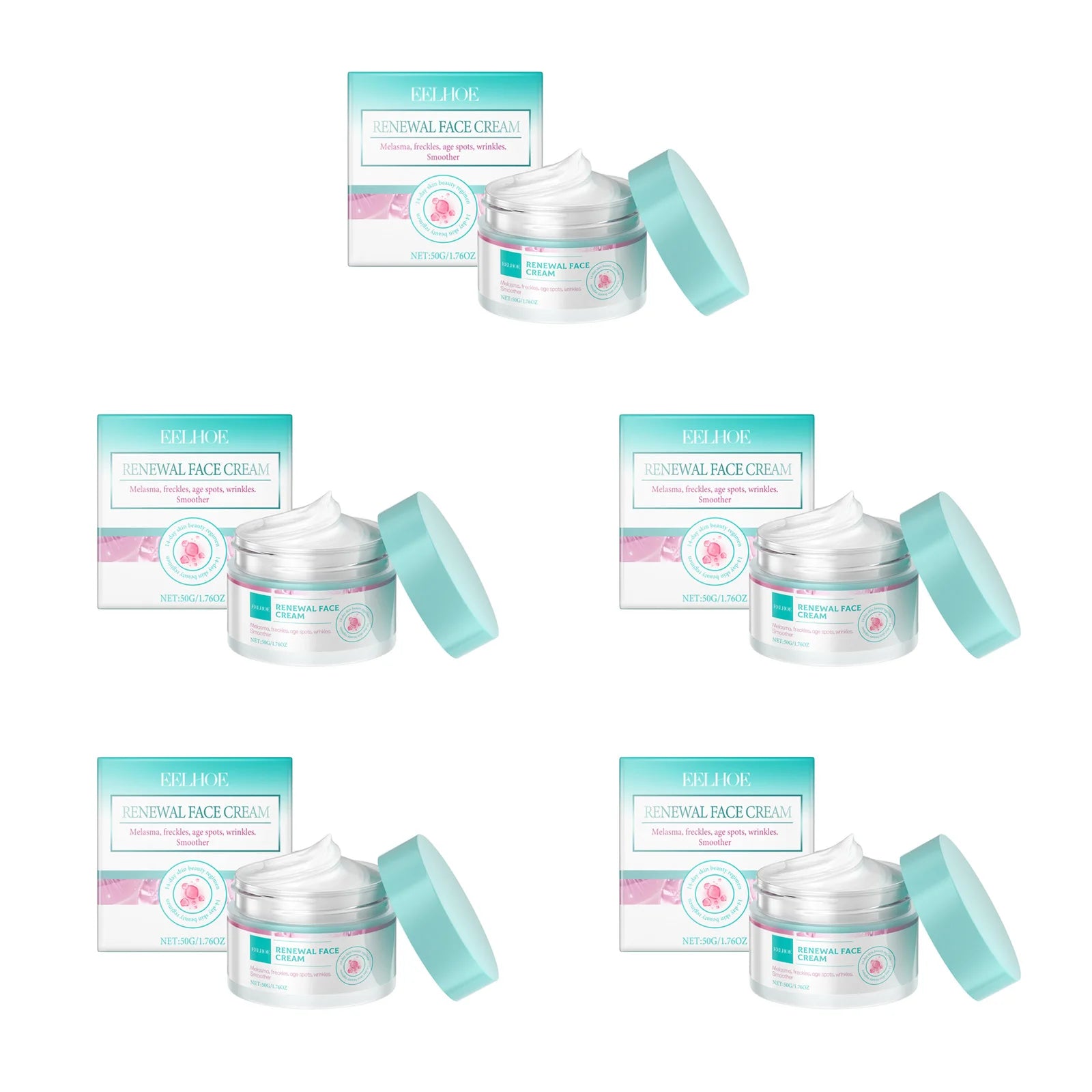 Collagen Firming Facial Cream Renewal Deep Nourish Reduce Dark Spots Freckles Brightening Smooth Skin Lifting Firming Cream Oasis Select 5 x 50g Boxed