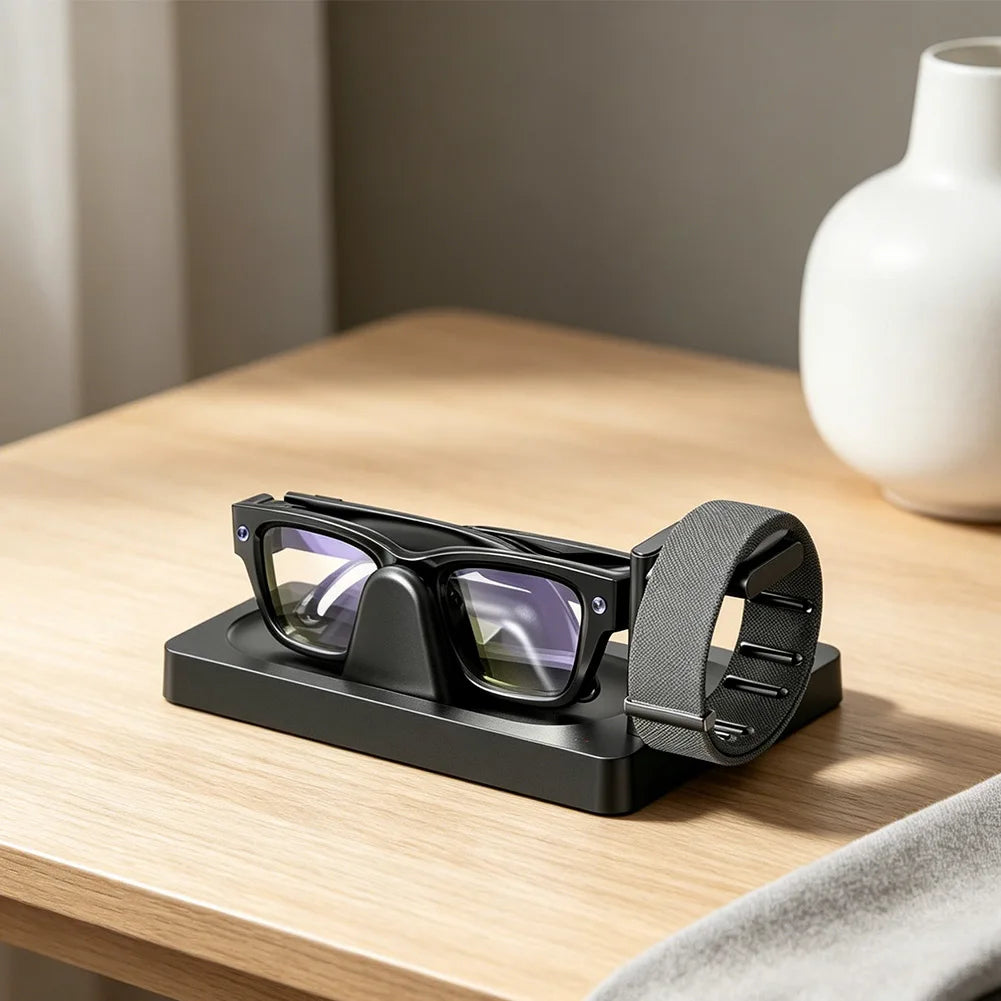 Charging Solution for Ray-Ban Display Smart Glasses and For Neural Band with Anti-Slip Base and Direct USB Power Delivery Oasis Select