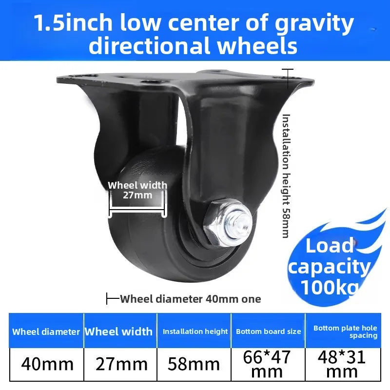 1.5/2/3inch Heavy Duty Swivel Castor Trolley Wheels Furniture Rotatable Caster with Safety Lock Brake for Table Chair Sofa Oasis Select 1.5 inch A