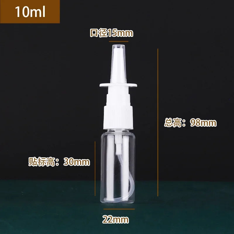 5-Pack Refillable Nasal Mist Spray Bottles 10ml 20ml 30ml