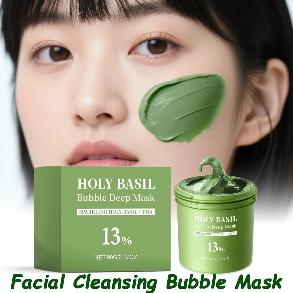 Hoygi Basil Bubble Mud Mask – Blackhead & Pore Cleanser 90g Bubble Clay Mask Oasis Select