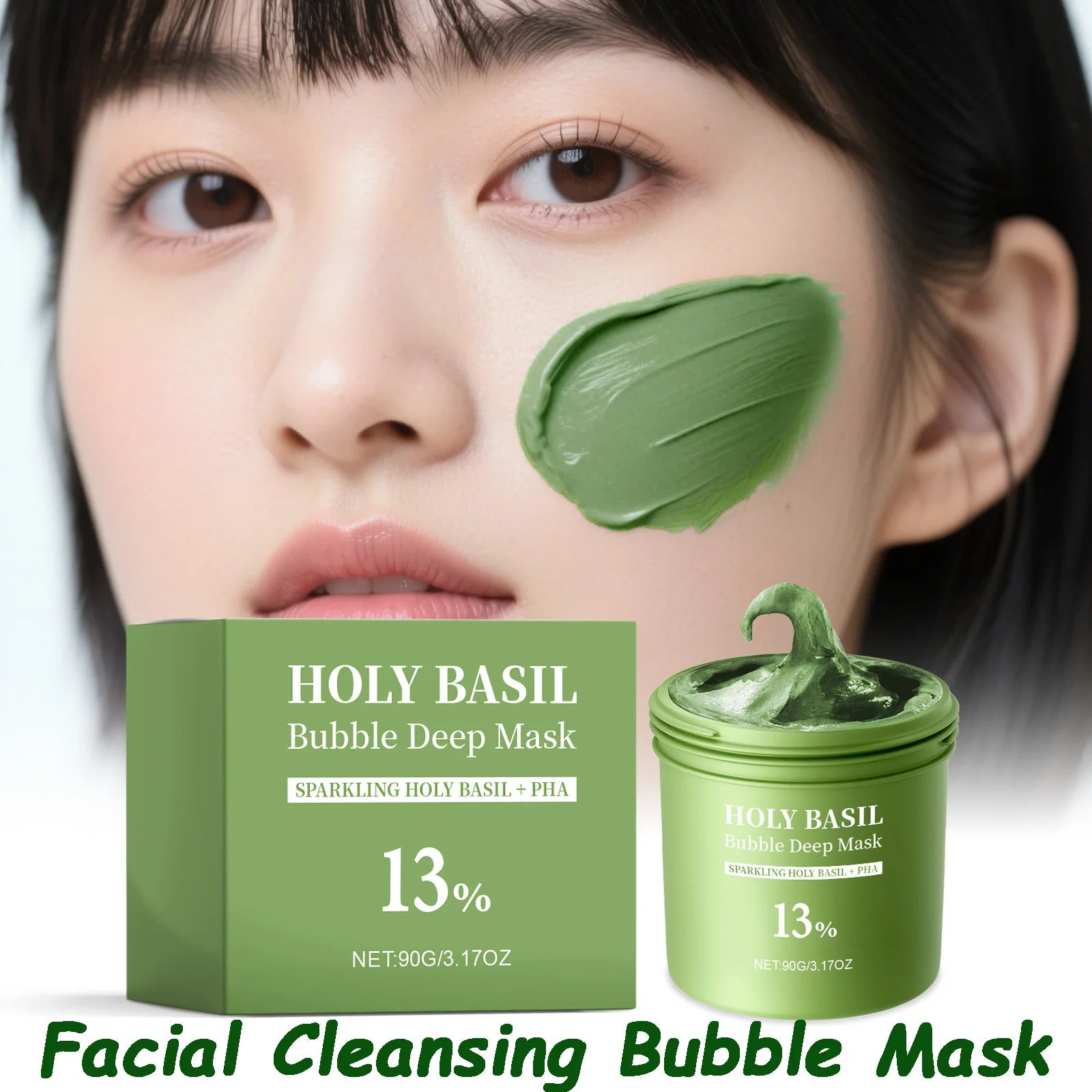 Hoygi Basil Bubble Mud Mask – Blackhead & Pore Cleanser 90g Bubble Clay Mask Oasis Select
