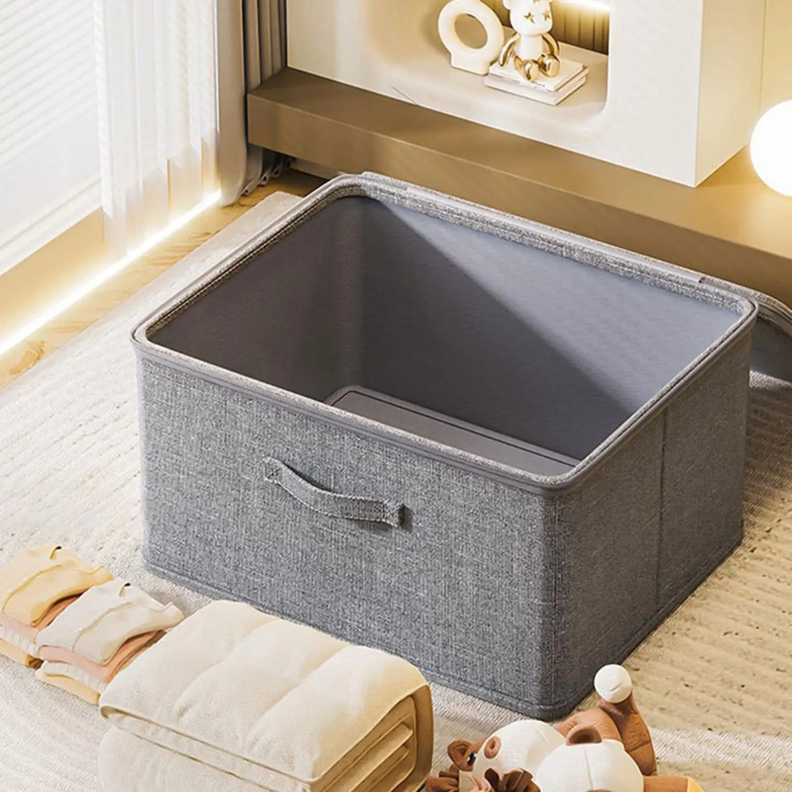 Lockable Storage Box with Lid Stackable Dust Proof Organizer Bin for Toys Clothes Winter Sweaters Blankets Home Organization Oasis Select