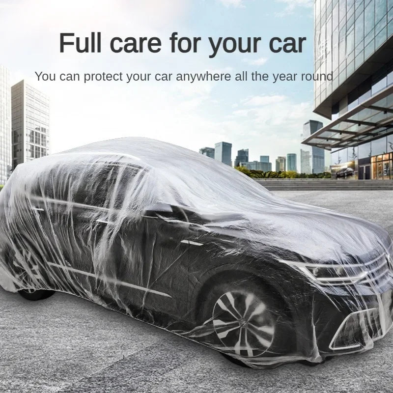 1-10PCS Disposable Car Cover Transparent Car Cover Car Coat and Car Cover PE Film Rain Cover Disposable Car Cover Car Dust Cover Oasis Select