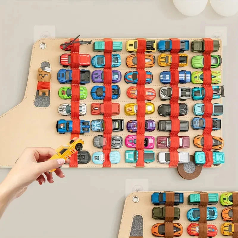 Car Toy Large Capacity Storage Wall Hanging Bag Children's Toy Car Display Felt Hanging Bag Large Capacity Hanging Storage Box Oasis Select