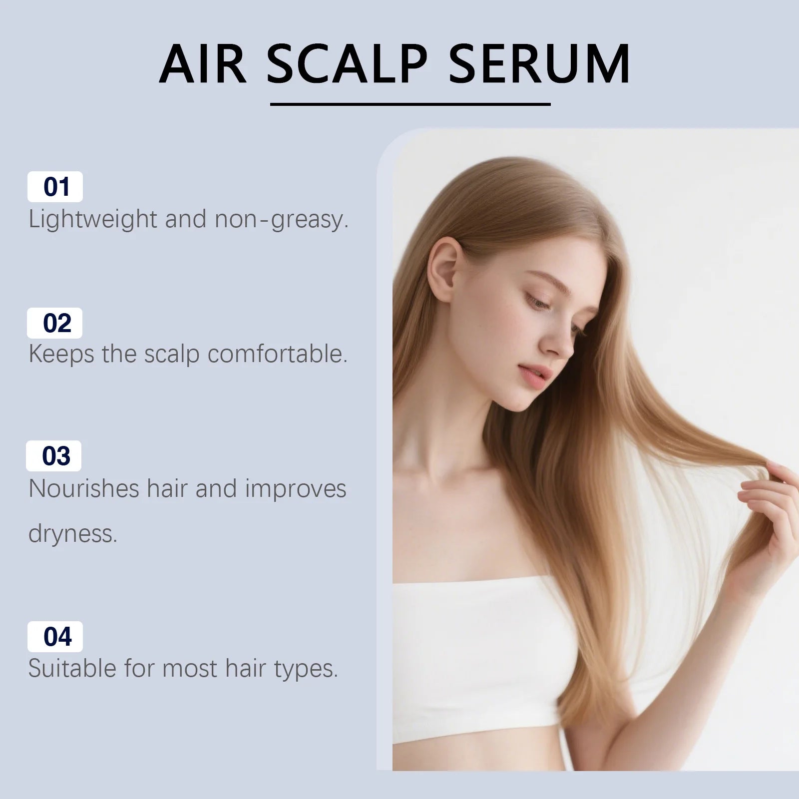 Copper Peptide Hair Scalp Serum Deep Nourishment Gloss Repair Moisturizing Lightweight Non Greasy Moisturizer Spray 60ml Oasis Select