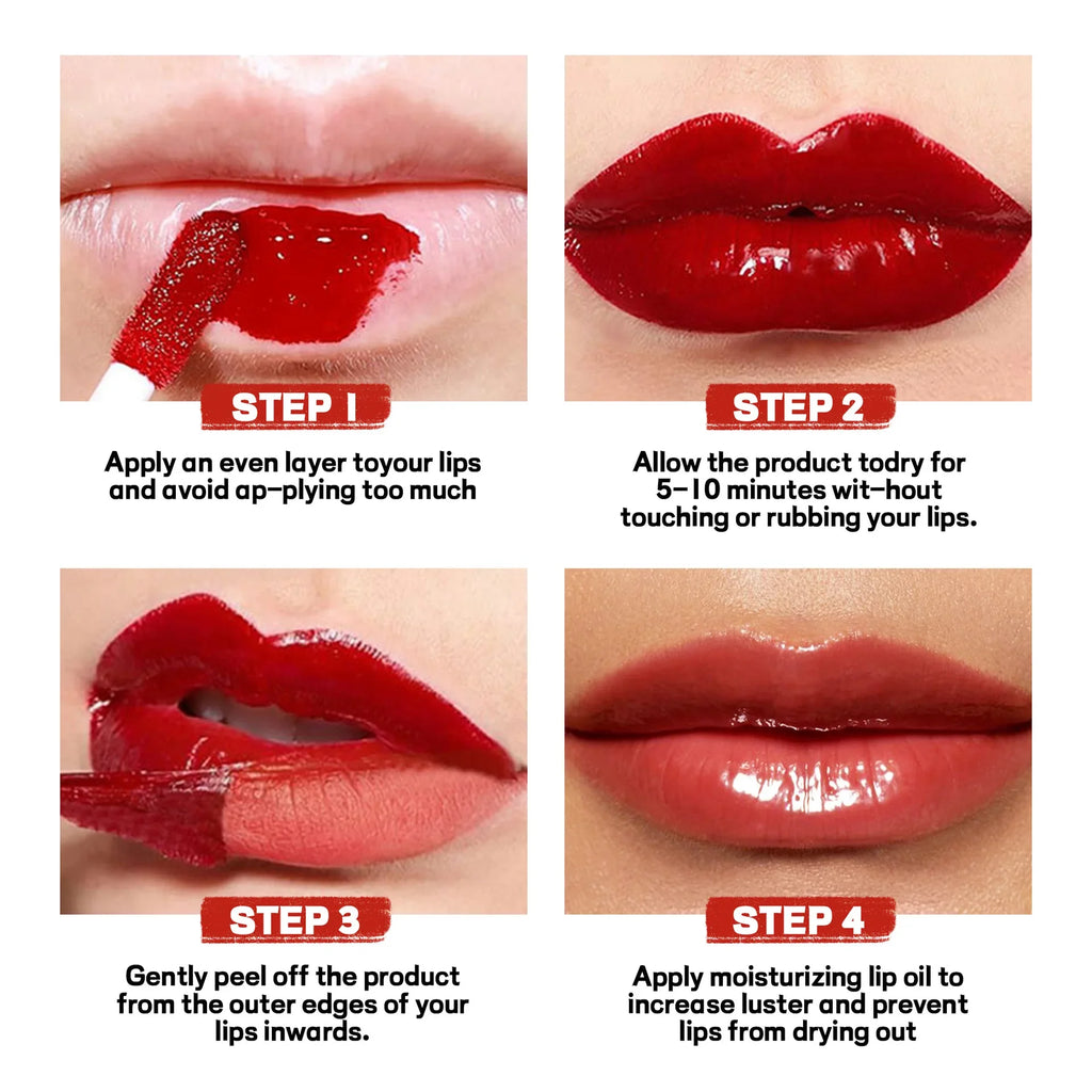 HANDAIYAN 2-in-1 Peel-Off Matte Lip Stain & Mirror Lip Gloss