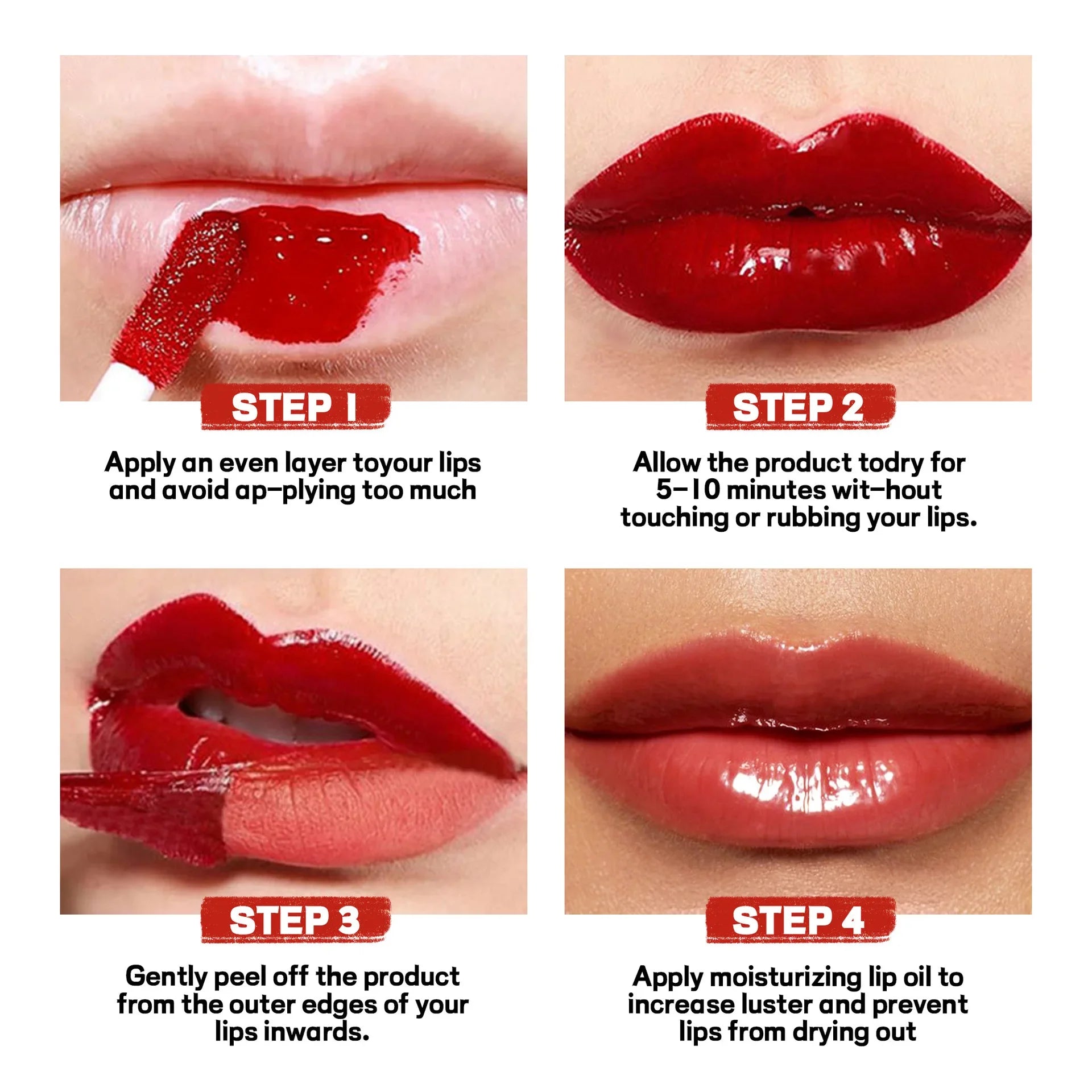 HANDAIYAN 2-in-1 Peel-Off Matte Lip Stain & Mirror Lip Gloss