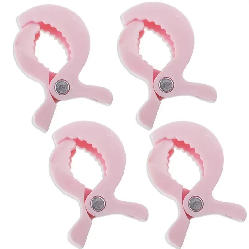 4/2PCS Baby Stroller Clamp Alligator Clip Pram Peg Portable Stroller Hook Baby Car Seat Clips Toddler Baby Stroller Accessories Oasis Select Pink 4pcs