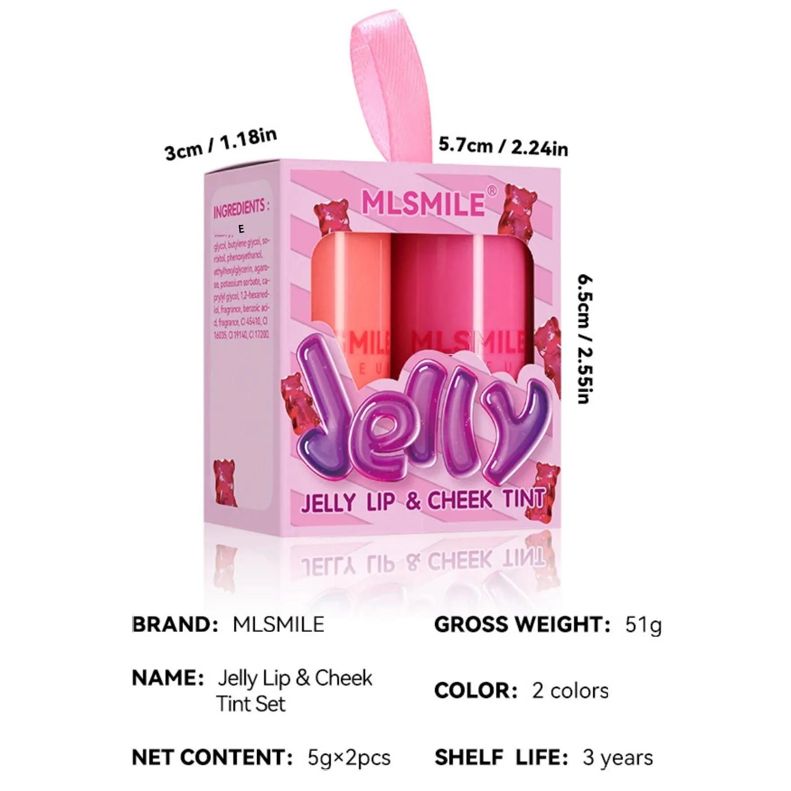 MLSMILE 2-in-1 Jelly Blush Stick Set – Lip & Cheek Tint 2PCS