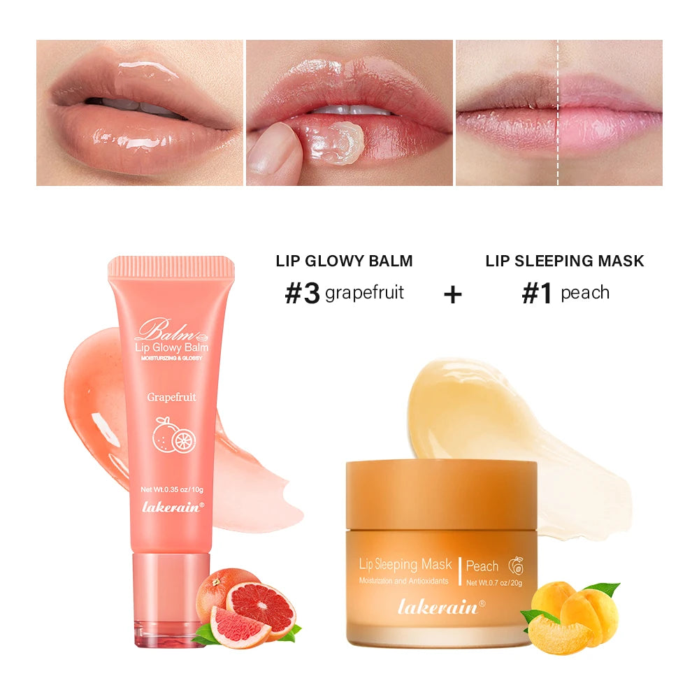 Lip Balm & Lip Mask Set Moisturizing Night Lips Care Multiple Colors Makeup Maintenance Lip Anti-Cracking Lip Oil Care Cosmetic Oasis Select SET 9