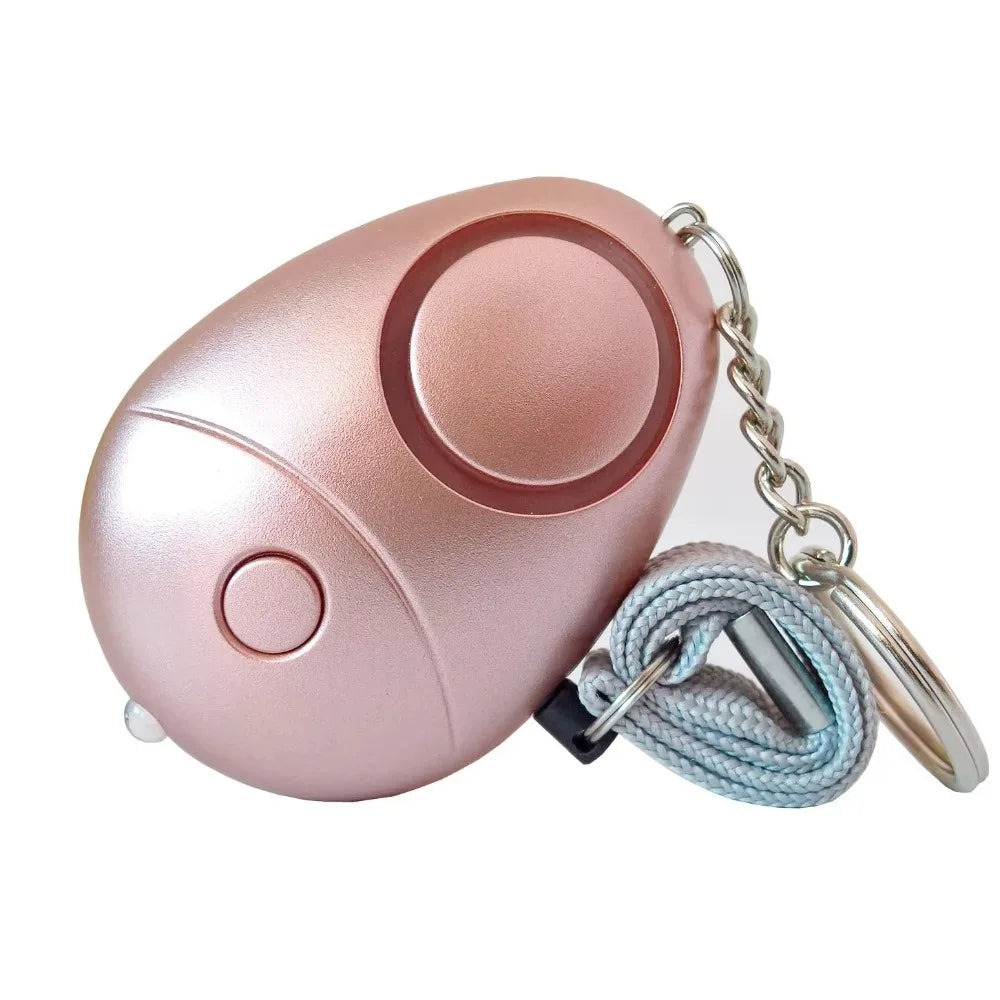 Sound Alert Loud Siren Personal Alarm LED Flashlight Egg-shaped Security Alarm 130dB Sound Safety Alarm Travel Oasis Select Rose Gold