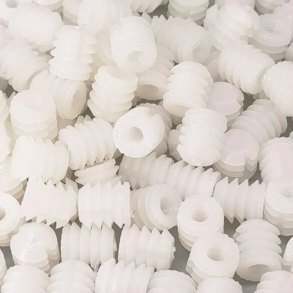 Portable White 0.34"x0.39" Plastic Dowels Practical Hinge Dowel Inserts Bathroom Kitchen Cabinet Door Screw Dowel Inserts Oasis Select 1
