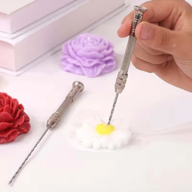 Candle Making Kit with Heavy-Duty Metal Puncher Tool, 2 Drill Bits Punching Set for DIY Homemade Candles Oasis Select