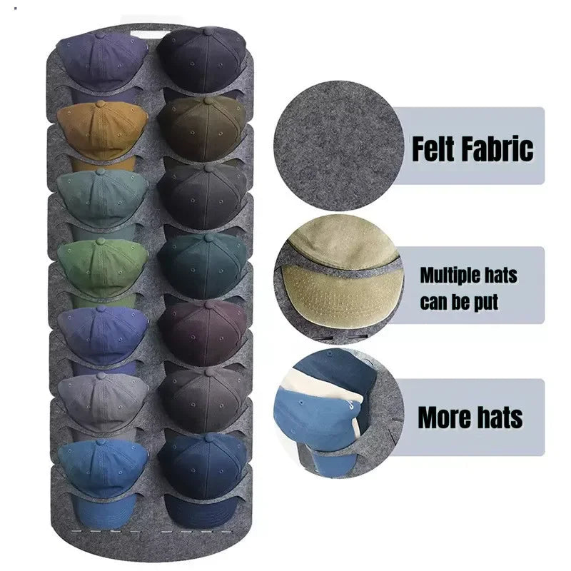 Felt Hat Storage Rack Cap Holder Wall Bag Clip Organizador Closet Baseball Peaked Travel Cap Organizer Wall Mount Hat Racks New Oasis Select