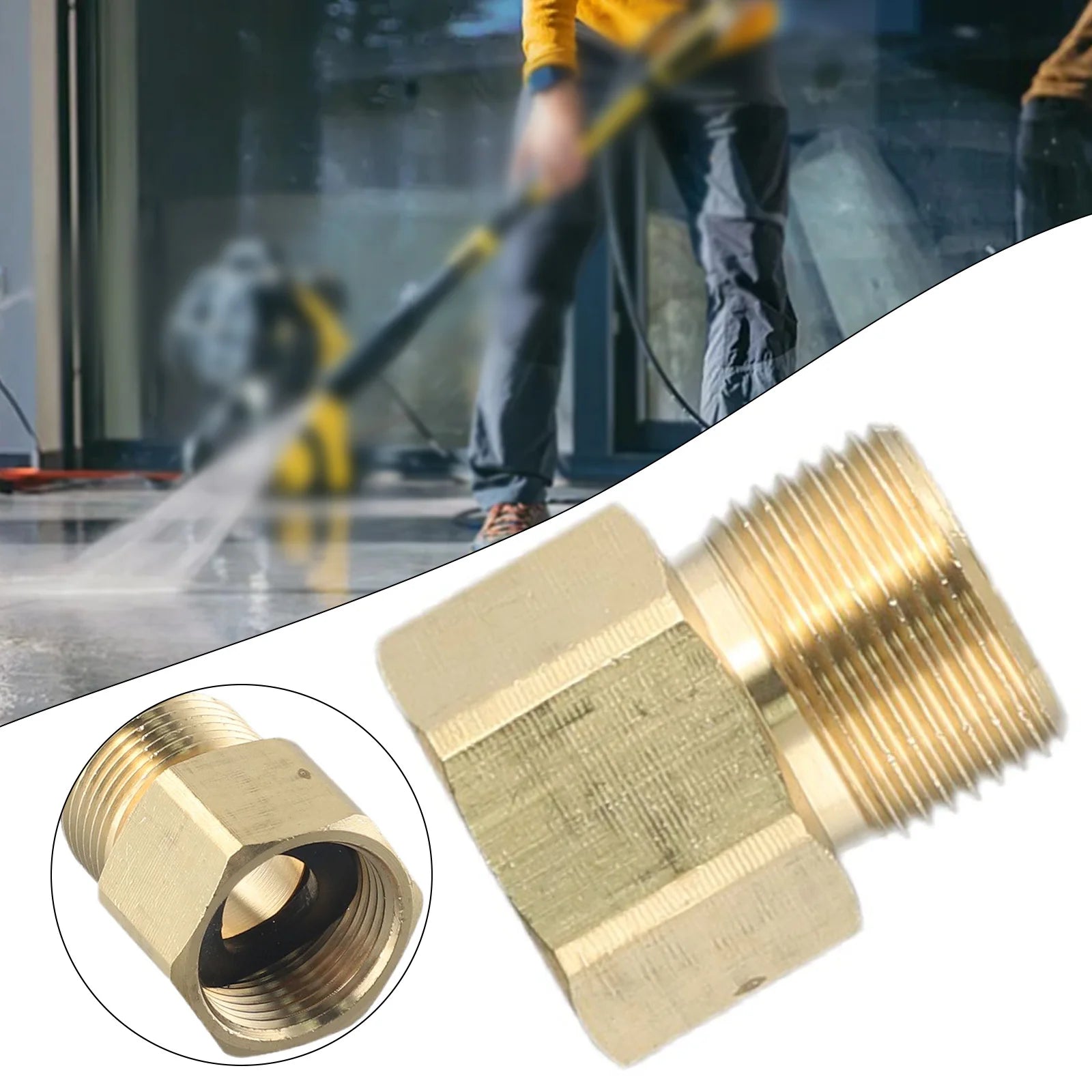 Metric Adapter M22 15mm Male Thread To M22 14mm Female Pressure Washer Gun Hose Connector Brass Fitting Garden Parts Oasis Select