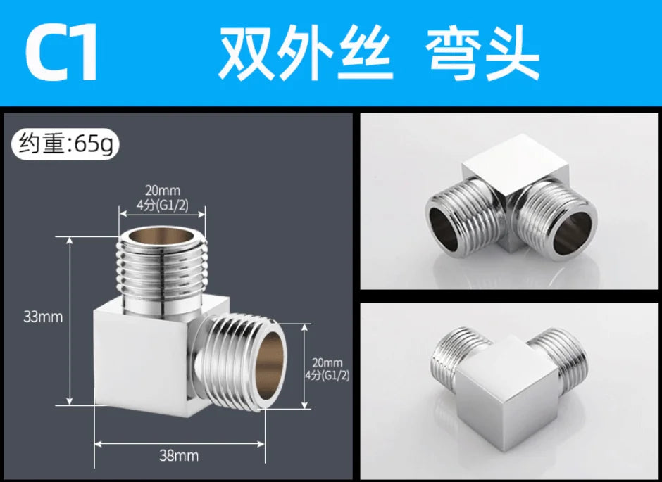 4 Points Faucet Inlet Valve G1/2 Brass Triangle Valve Heater Water Stop Valve Bathroom Toilet Washing Machine Universal Switch Oasis Select VFS-C1