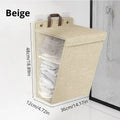 1pc Foldable Adhesive Laundry Basket Hamper, Multifunctional Punch Free Wall Hanging Washing Clothes Mesh Hook Organizer Oasis Select 1pc Beige Medium